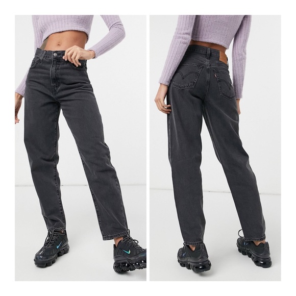 Levi’s Premium Women’s High Rise Loose Taper Black Washed Jeans Size 25 NWT - Picture 1 of 14
